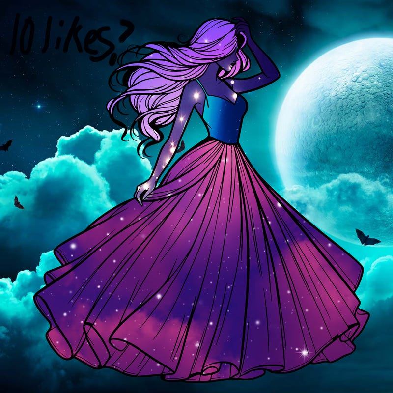 realistic woman with dress flowing in the wind