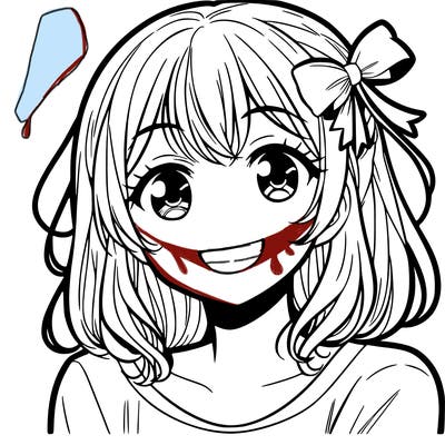manga girl smiling
