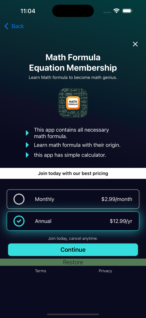 Math Formula Equation - Education App | MWM