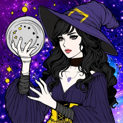 realistic women sorcerer using magic