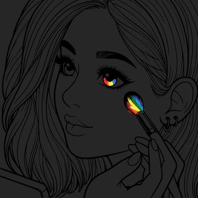 a realistic girl doing her makeup