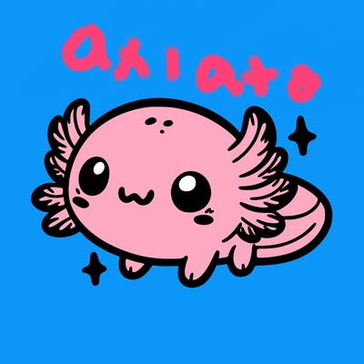 cute easy baby axolotl