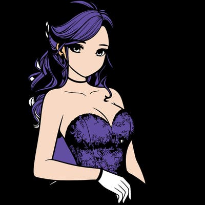 realistic girl in prom dress