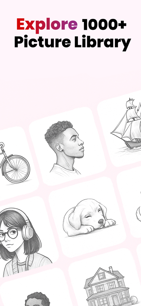 AR Drawing: Trace & Sketches - A library of over 1000 sketch templates for tracing including portraits, animals, and buildings.