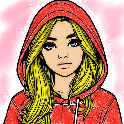 realistic girl with a hoodie