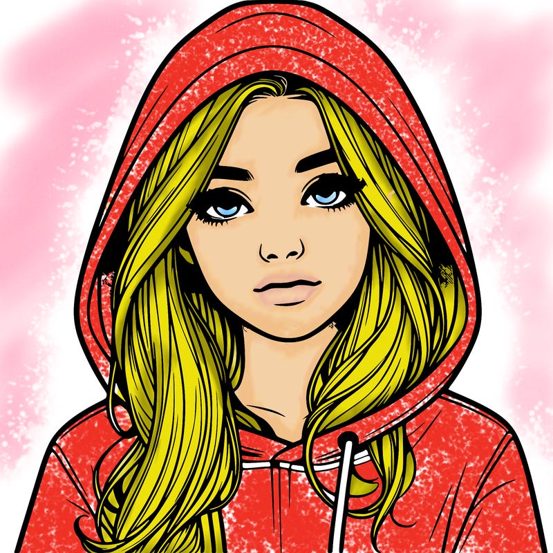 realistic girl with a hoodie