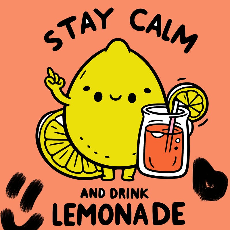 stay calm and drink lemonade