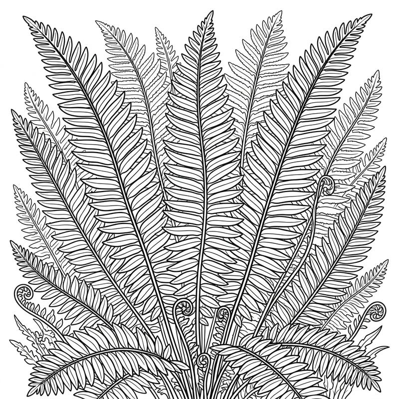 Unleash your creativity with this exquisite sword fern coloring page, perfect for nature enthusiasts. Explore the intricate details of these majestic plants and bring them to life with your favorite colors.