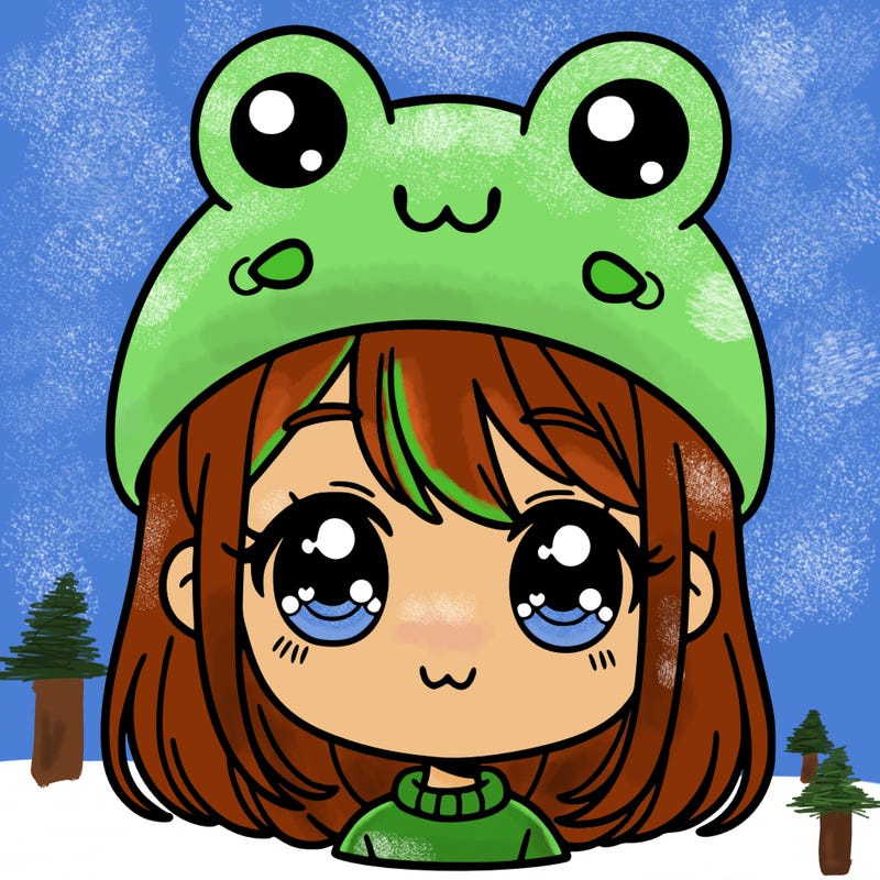 girl with frog hat