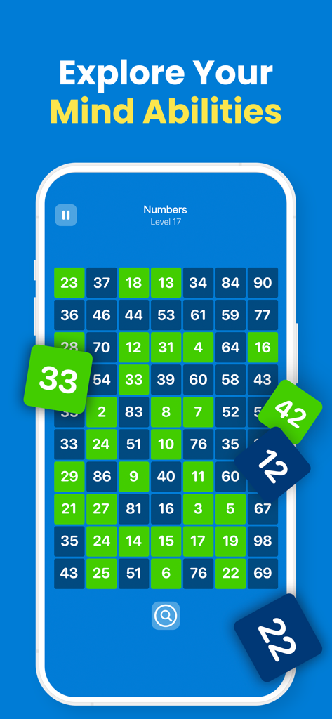 Brain AI: Mind Training Games - A numerical grid puzzle in the Brain AI app designed for cognitive training and focus enhancement.
