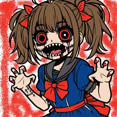 scary anime girl