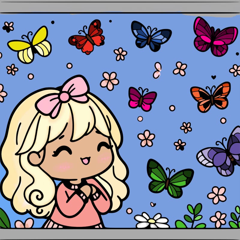 girl with butterfly's