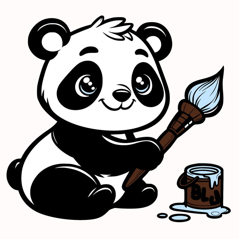 panda with paint brush