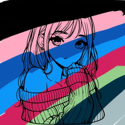 realistic girl with off-shoulder sweater