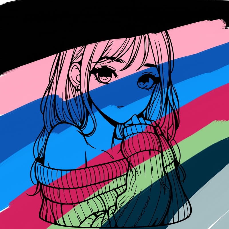 realistic girl with off-shoulder sweater