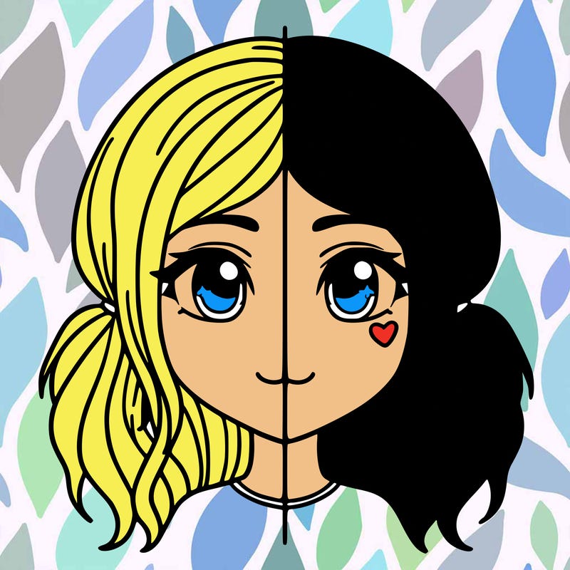 split girl just the face