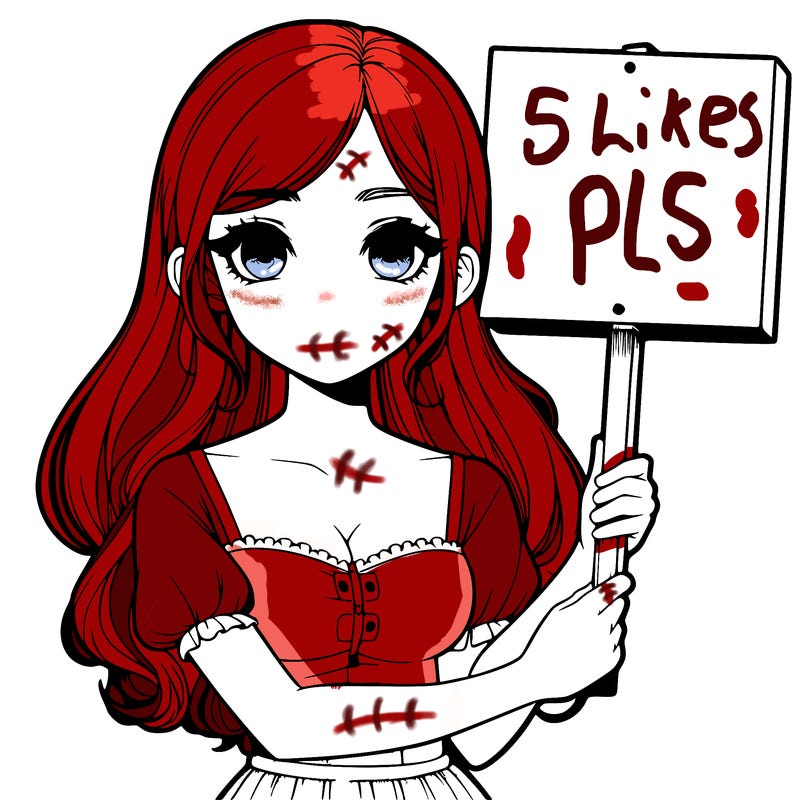 a realistic girl with a sign