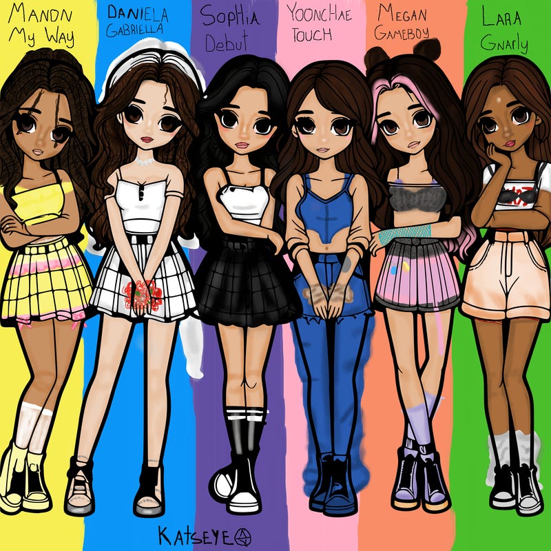 a group of girls realistic