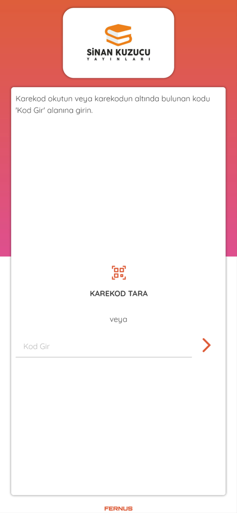 Sinan Kuzucu Video Çözüm - Sinan Kuzucu Video Cozum app screen for scanning QR codes or entering codes to access video solutions