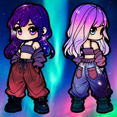 girl in crop top and baggy pants