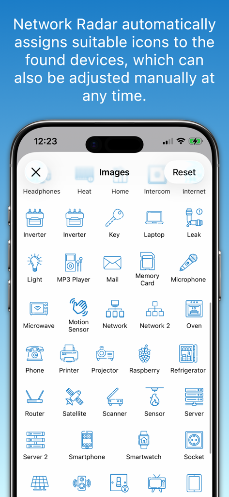 Network Radar - A library of customizable device icons in the Network Radar mobile app for identifying network hardware
