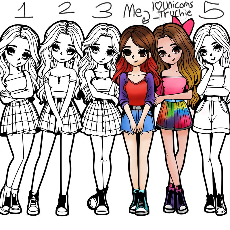 a group of girls realistic