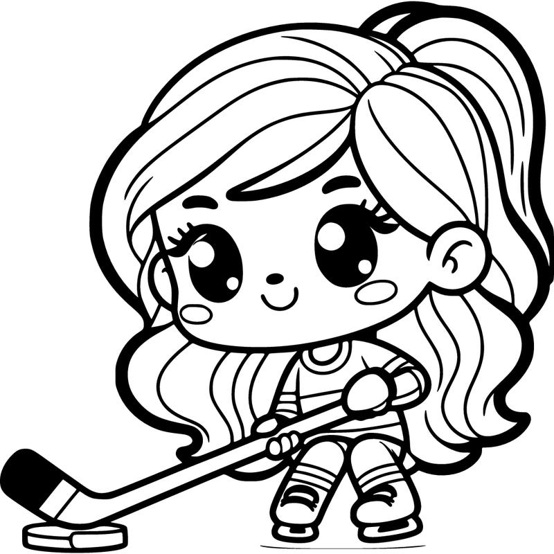 girl with a hockey stick