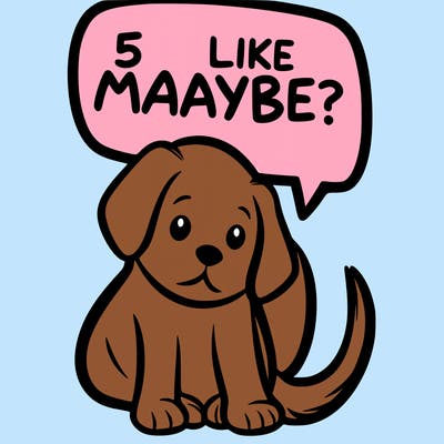 a puppy that says 5 like maybe