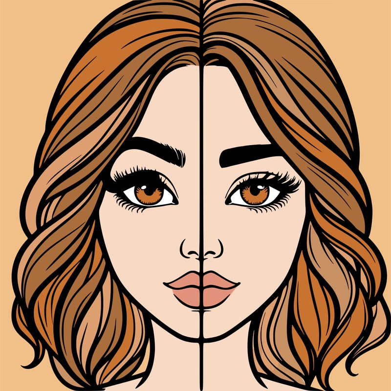 realistic girl split half