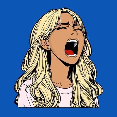 screaming realistic, girl