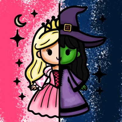 split princess and witch