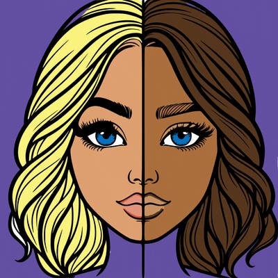 realistic girl split half