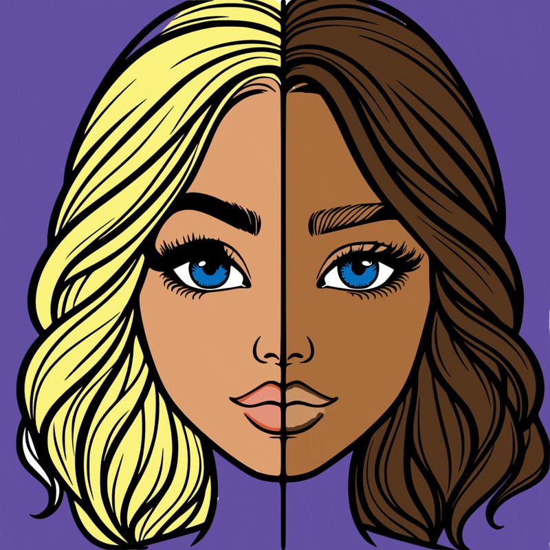 realistic girl split half