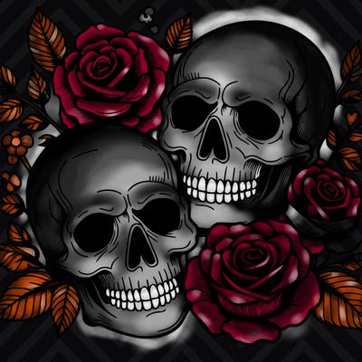 skulls and roses