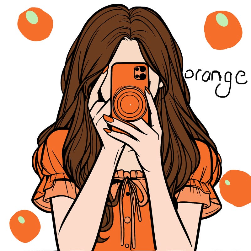 a realistic girl holding her phone taking pictures