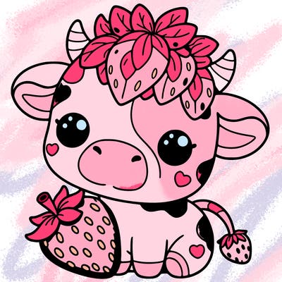 cute strawberry cow