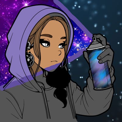 a realistic girl, spray painting