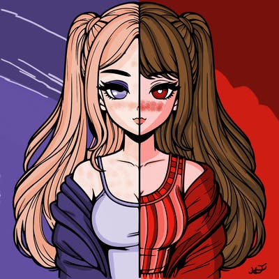 realistic girl split