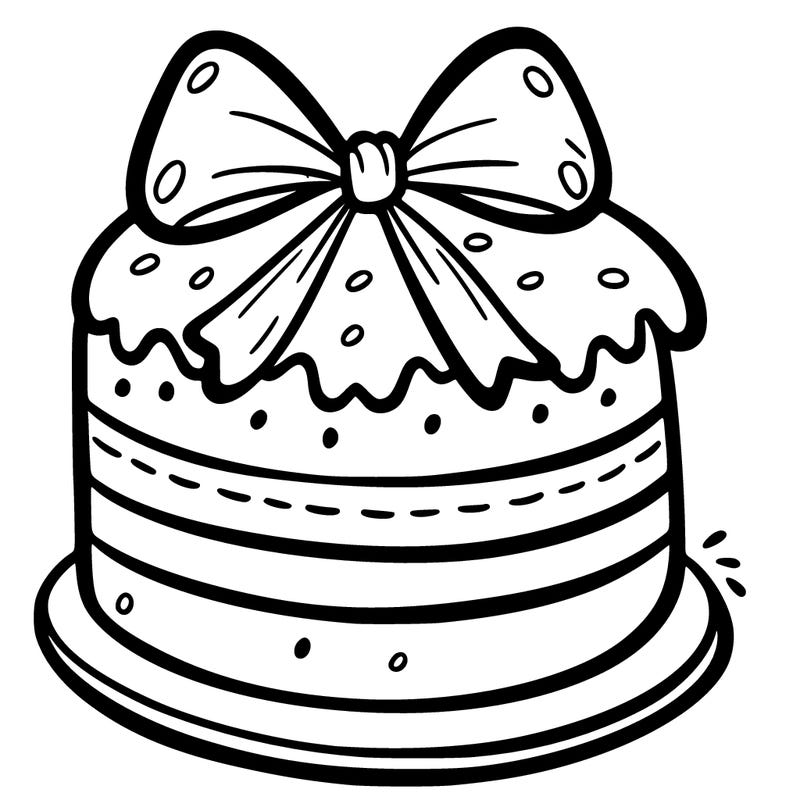 a cake with a ribbon around it