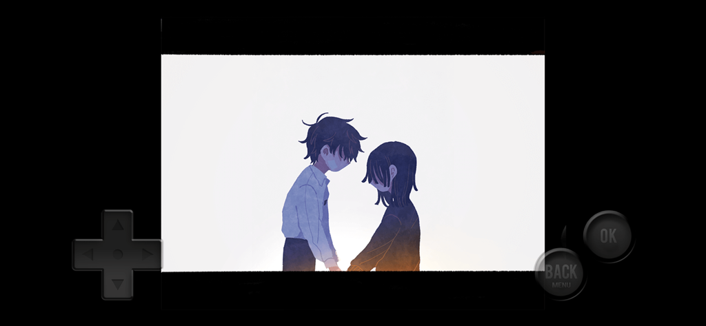 Twilight Railway - Two characters facing each other in a stylized narrative scene from the game Twilight Railway