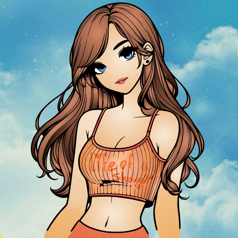 realistic girl with crop top
