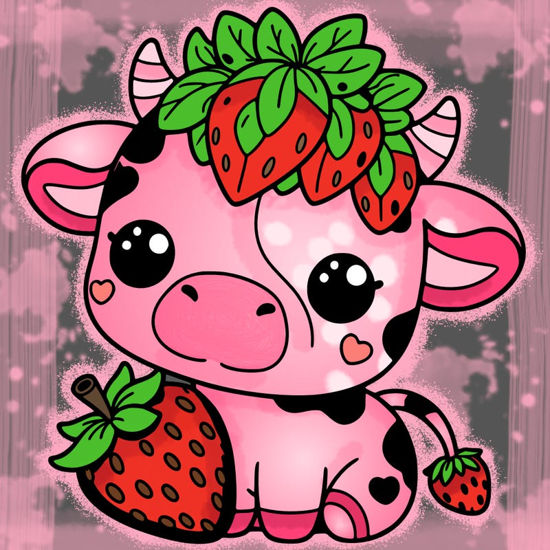 cute strawberry cow