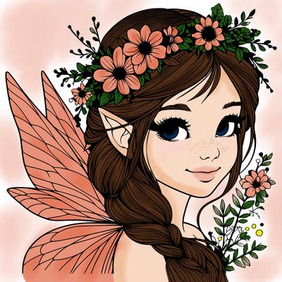 beautiful realistic fairy portrait