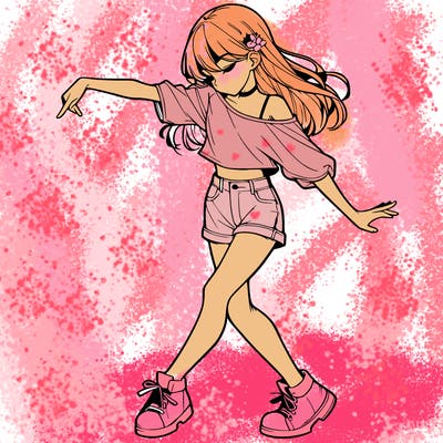 realistic girl danceing