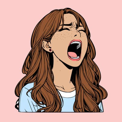 screaming realistic, girl