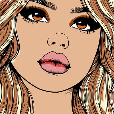 really realistic girl with lips
