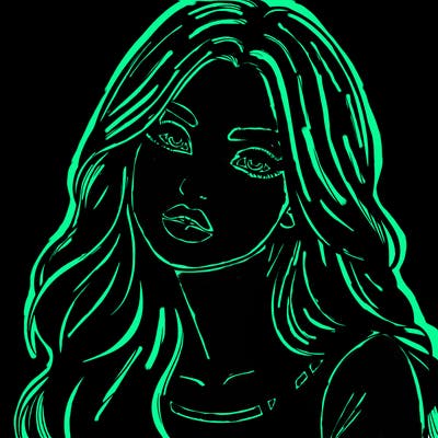 realistic girl with hair on her hair and lips