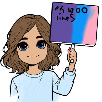 realistic girl holding up a sign