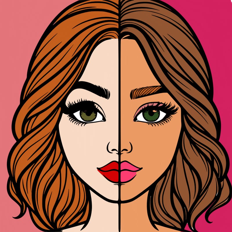 realistic girl split half