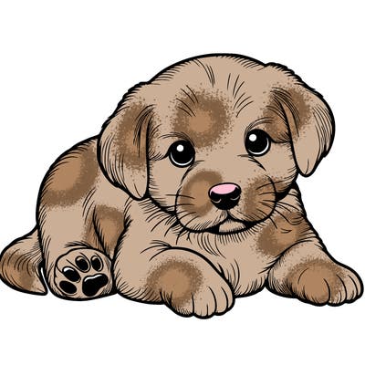 a cute realistic puppy